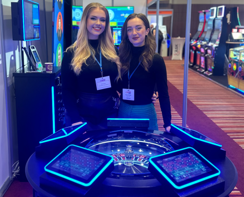 Wexel Gaming's brand new Roulette Wheel displayed at the ACOS 2023 show